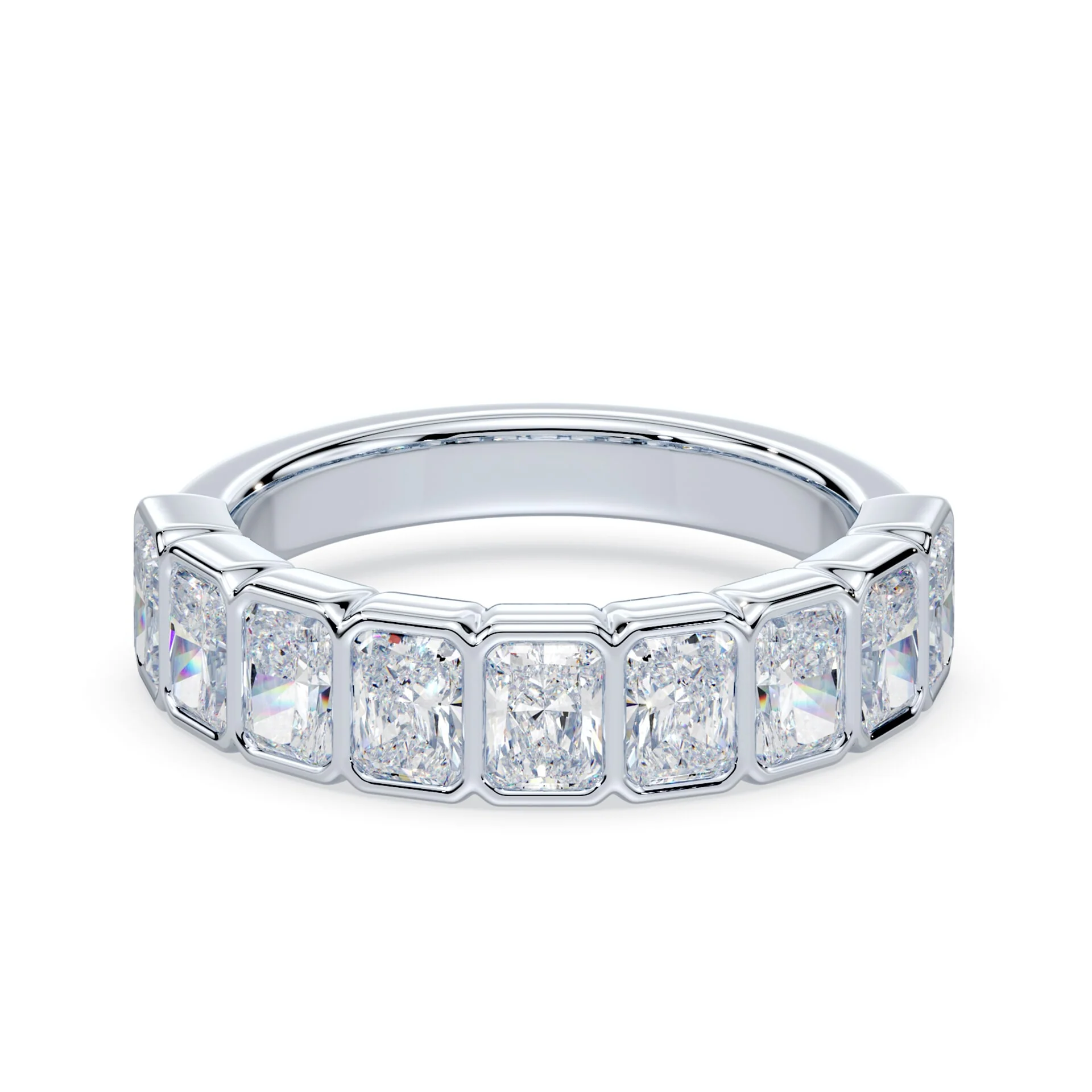 Radiant Cut Lab Diamond Bezel Band