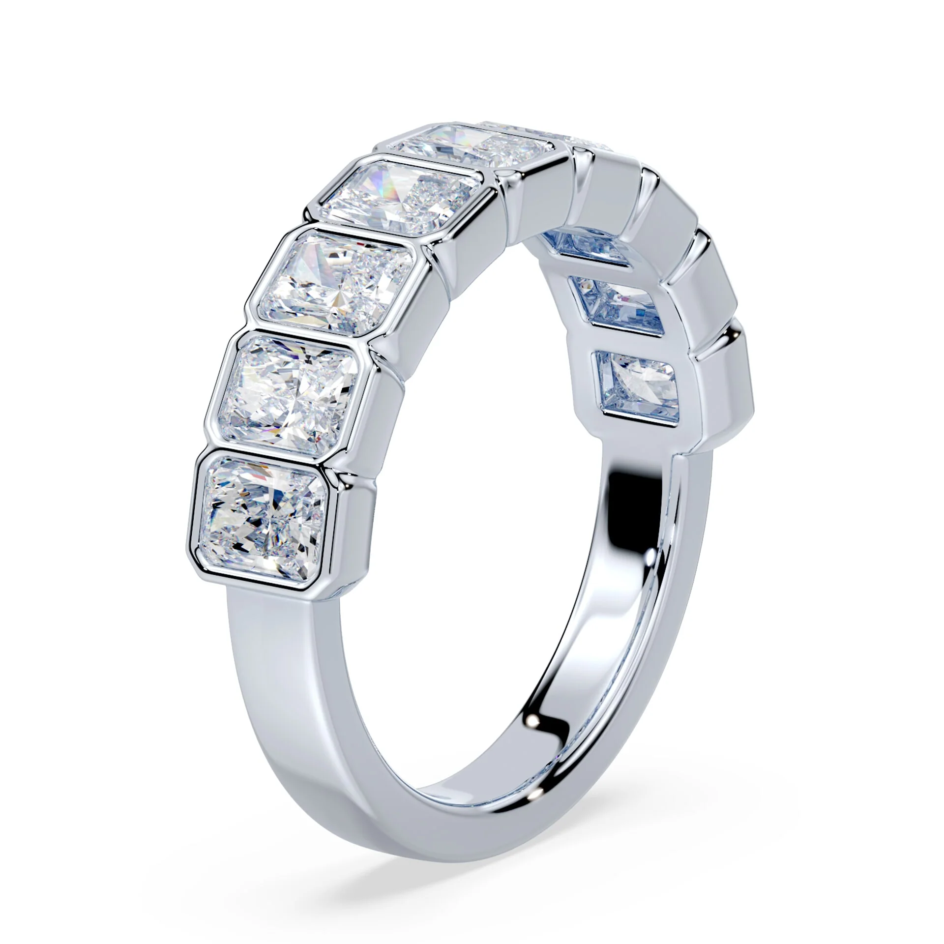 Radiant Cut Lab Diamond Bezel Band - Image 2