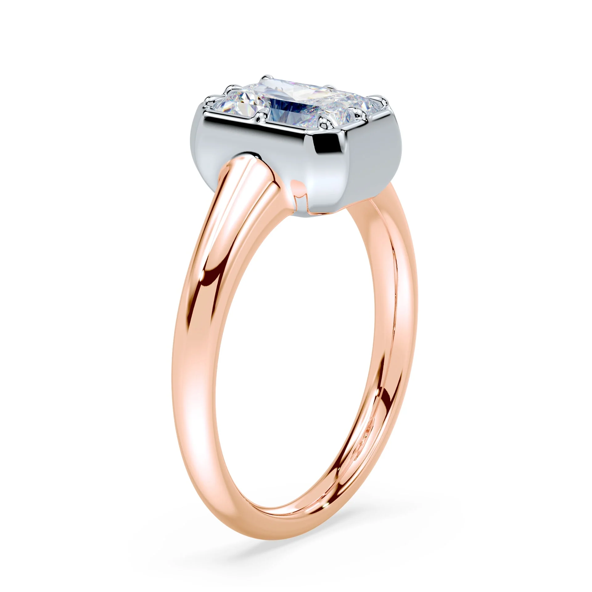 Radiant Cut Button Back Ring - Image 2