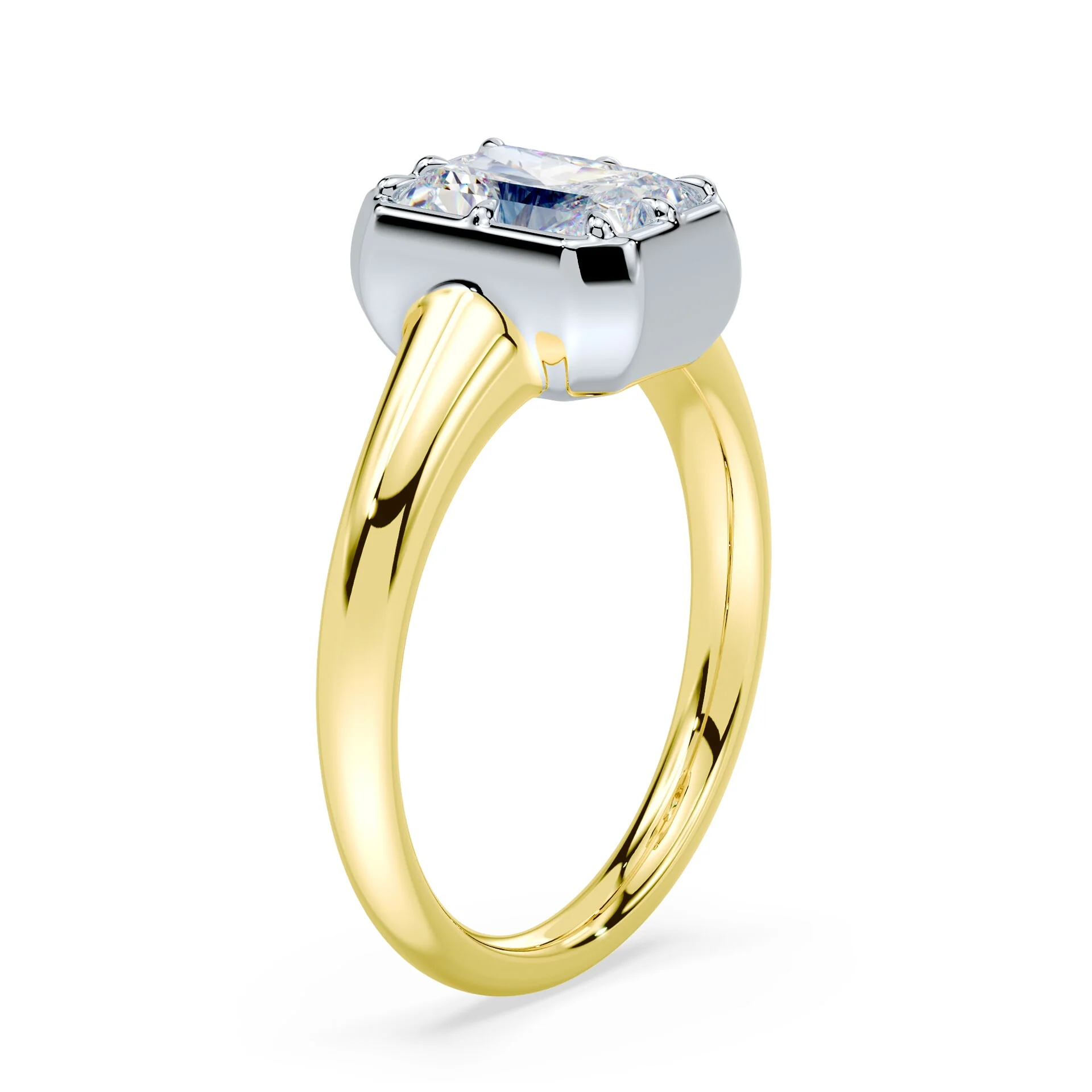 Radiant Cut Button Back Ring - Image 2
