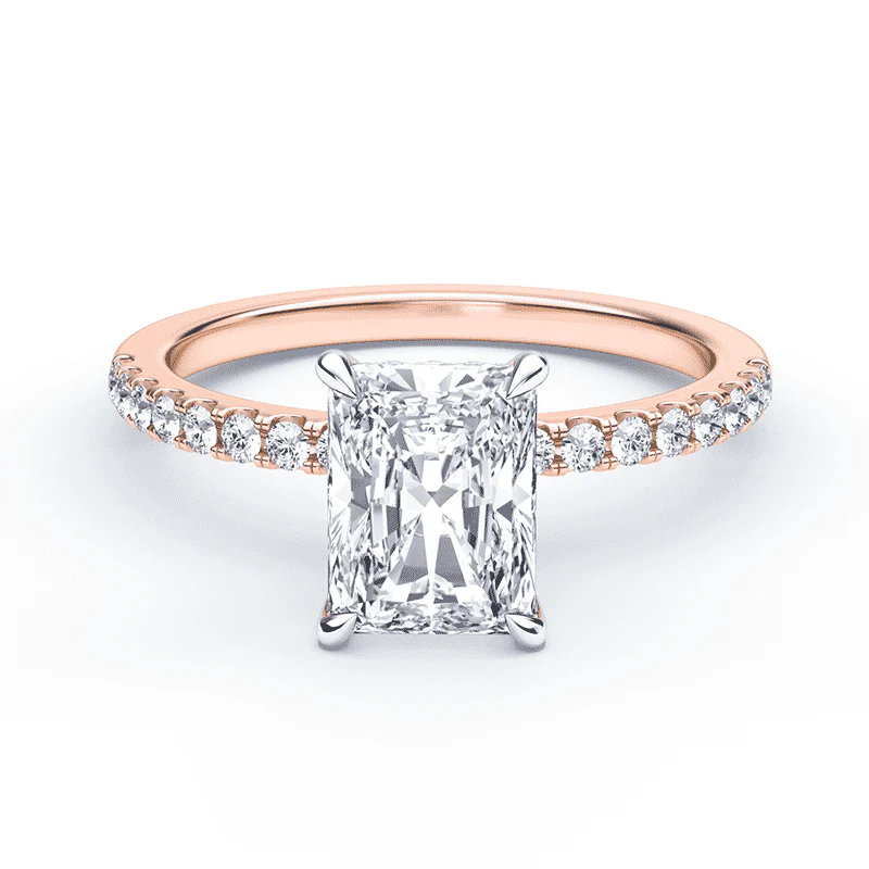 Radiant Low Hidden Halo Pave Ring