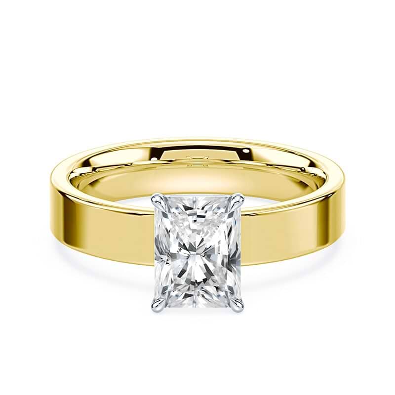Radiant Hidden Halo Wide Diamond Ring
