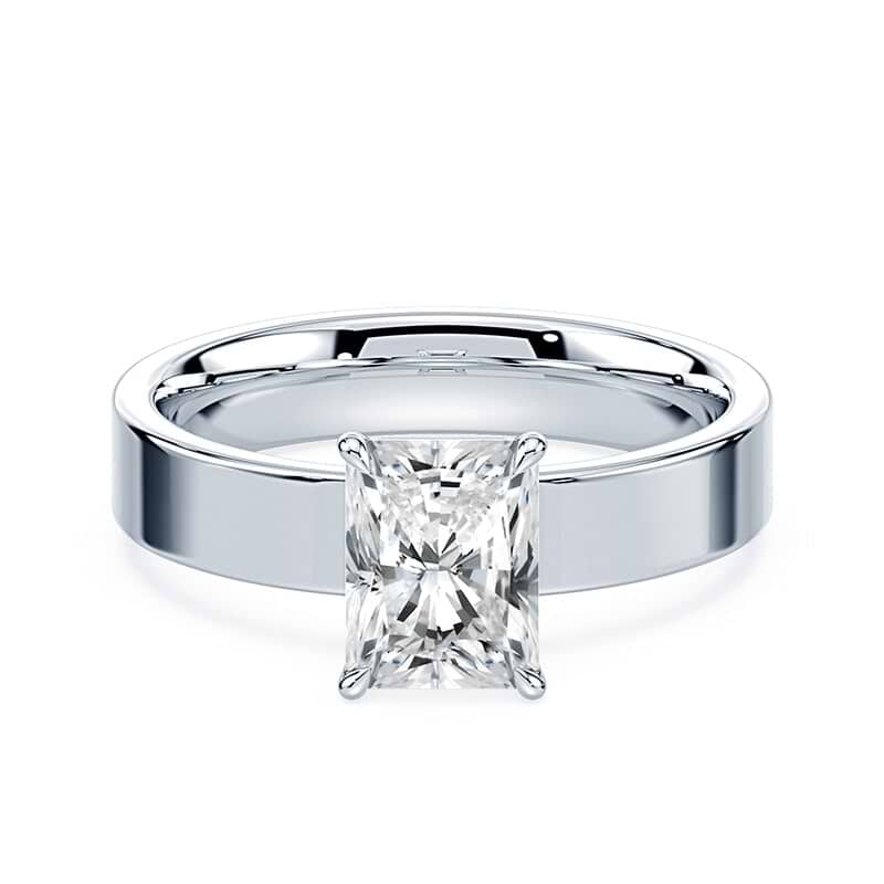 Radiant Hidden Halo Wide Diamond Ring