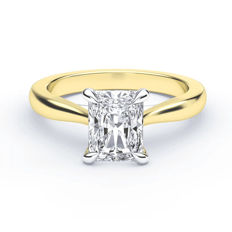 Radiant Cut Cathedral Ring