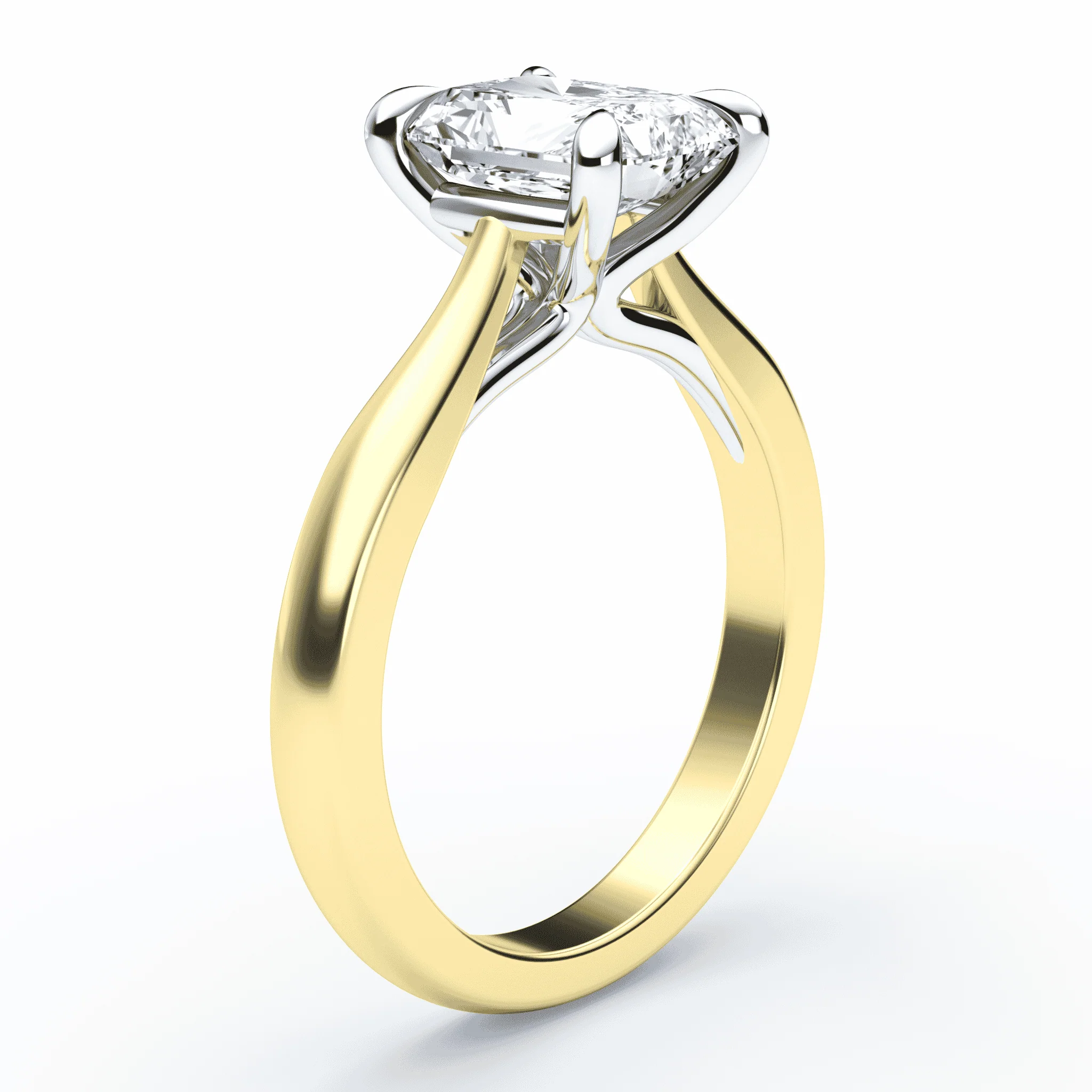 Radiant Cut Cathedral Ring - Image 2