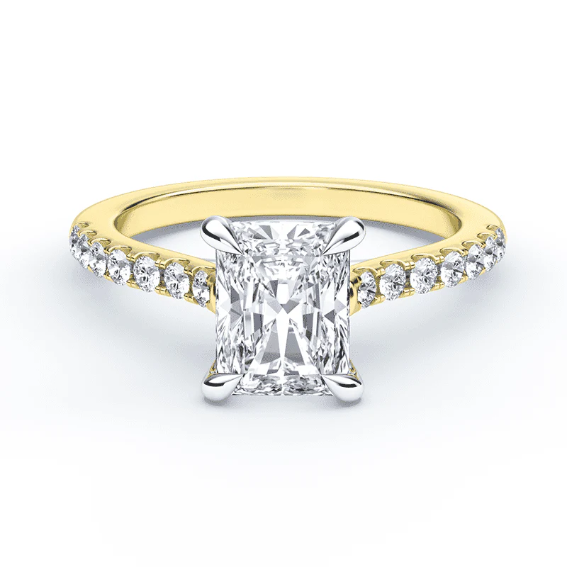 Radiant Cut Cathedral Pave Ring