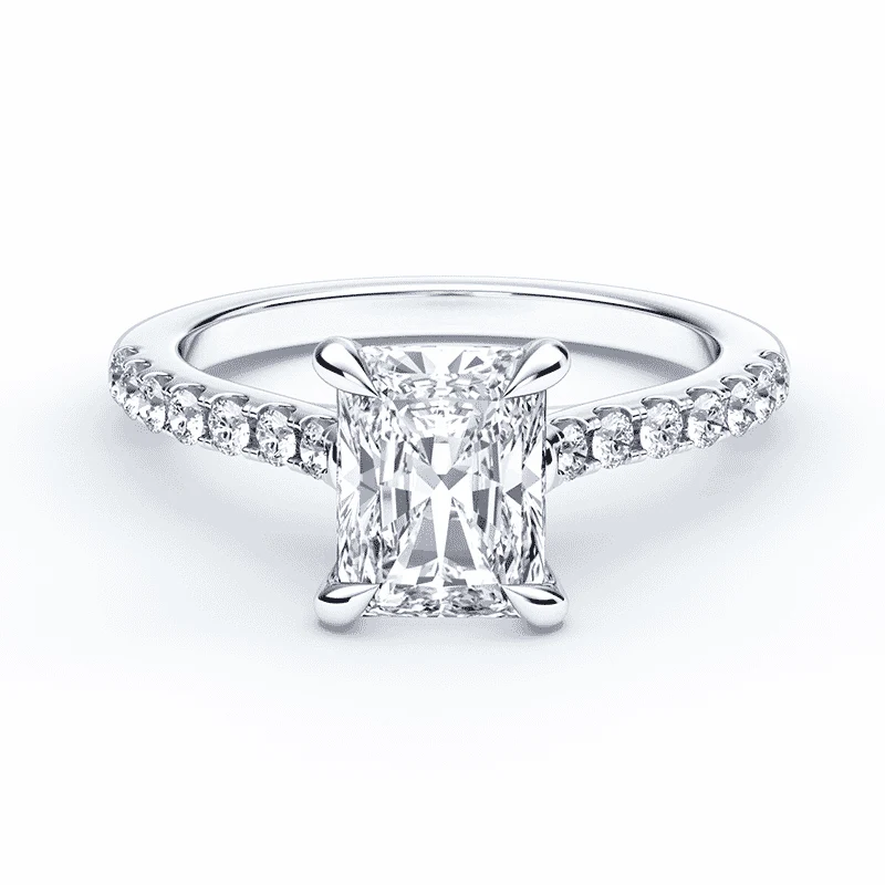 Radiant Cut Cathedral Pave Ring