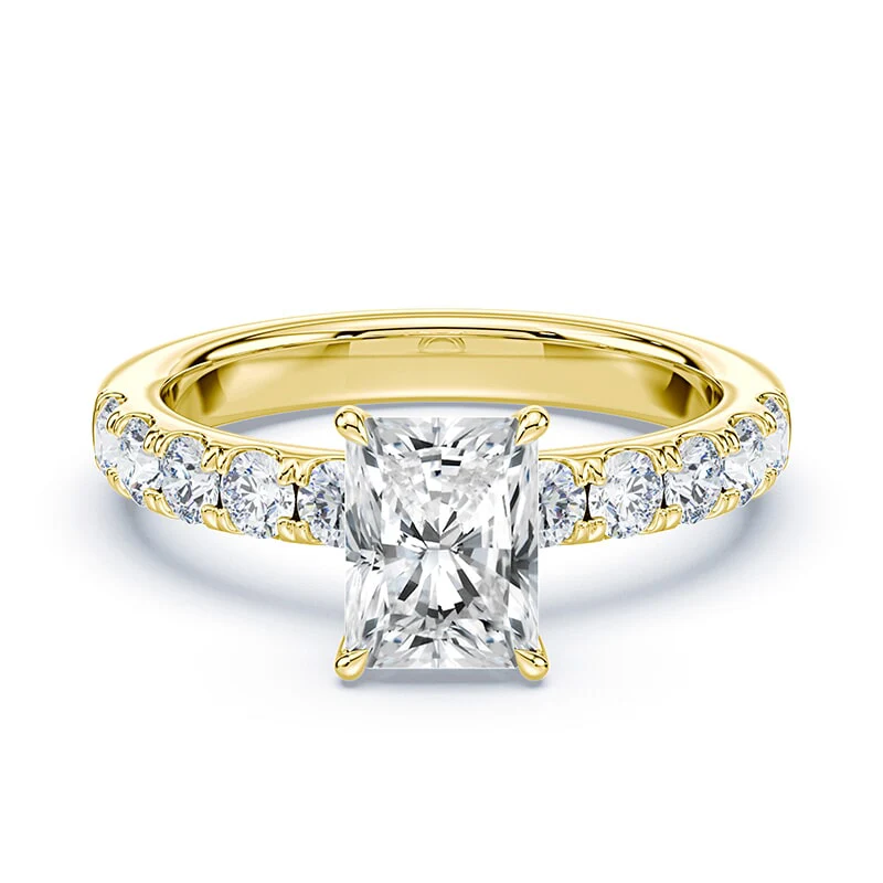 Radiant Cut Low Hidden Halo Wide Pave