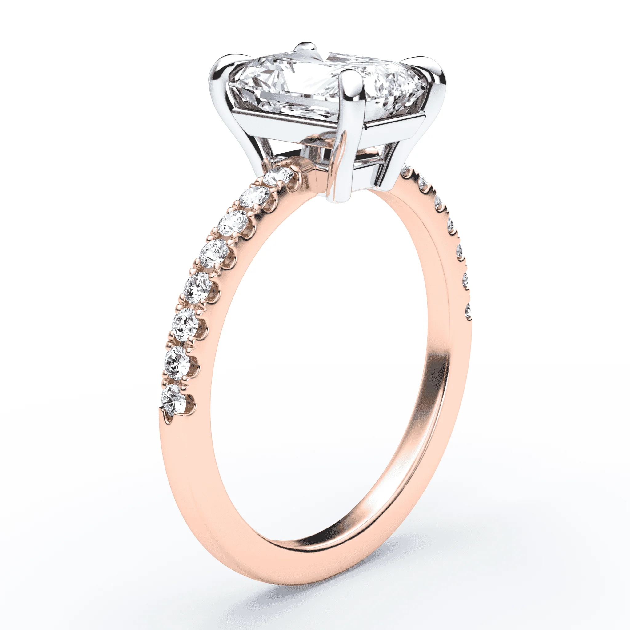 Radiant Cut Low Profile Pave Ring - Image 2