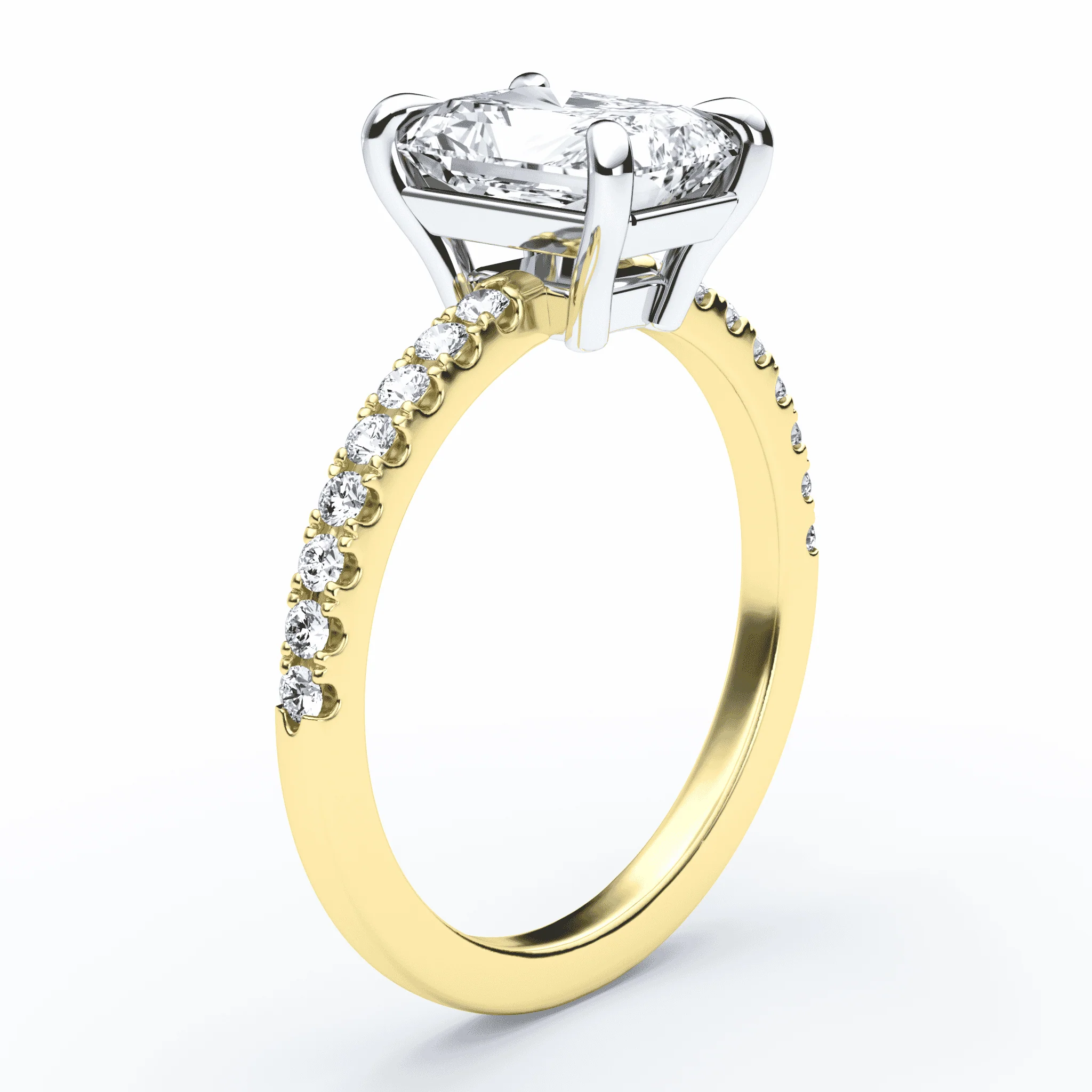Radiant Cut Low Profile Pave Ring - Image 2