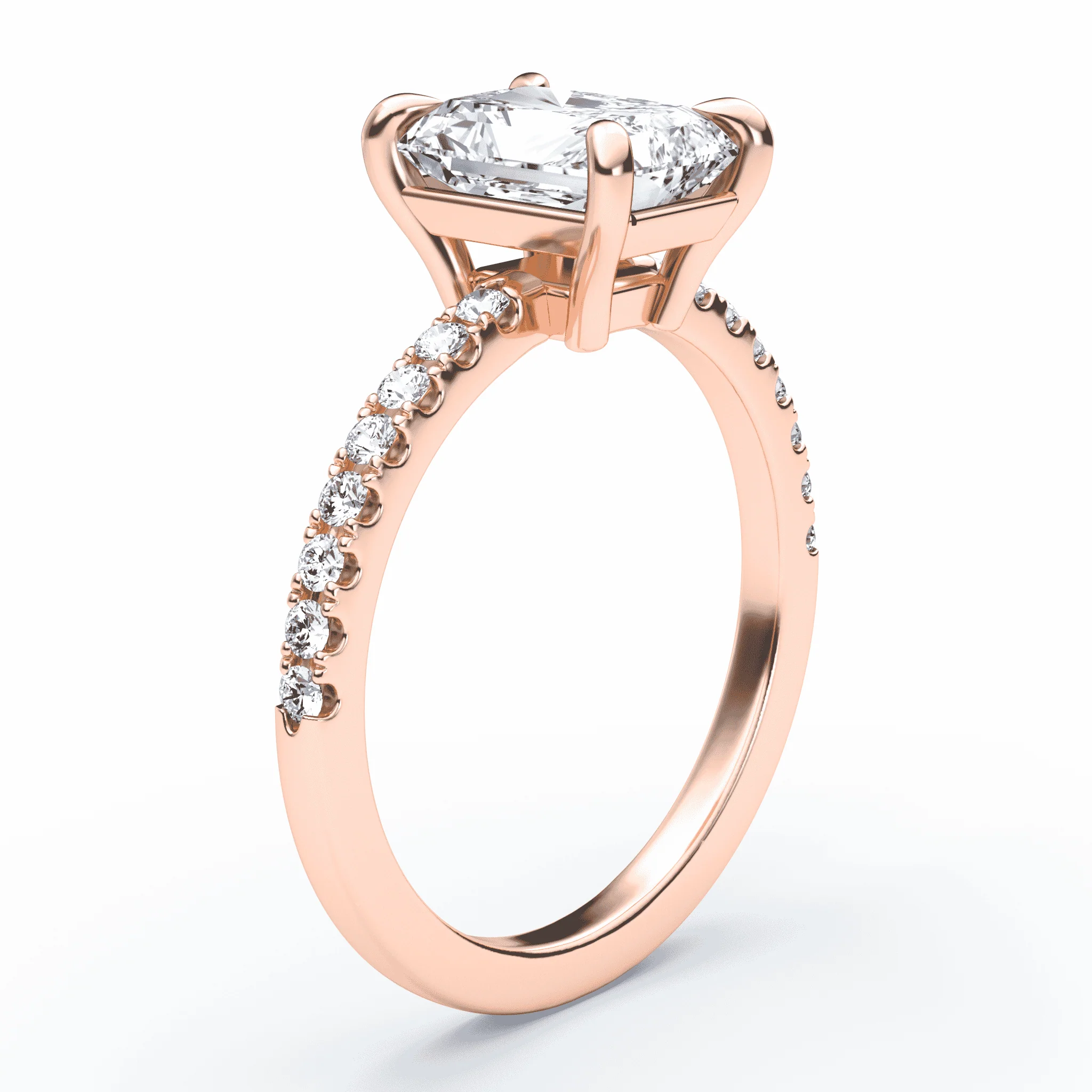 Radiant Cut Low Profile Pave Ring - Image 2