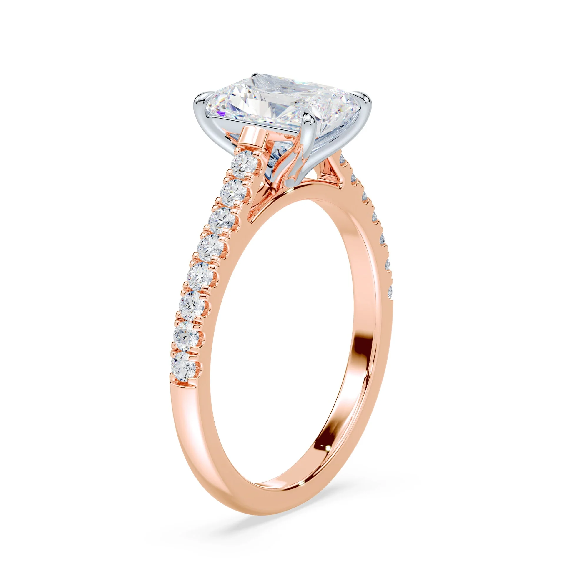 Radiant Cut Sleek Pave Cathedral - Image 2