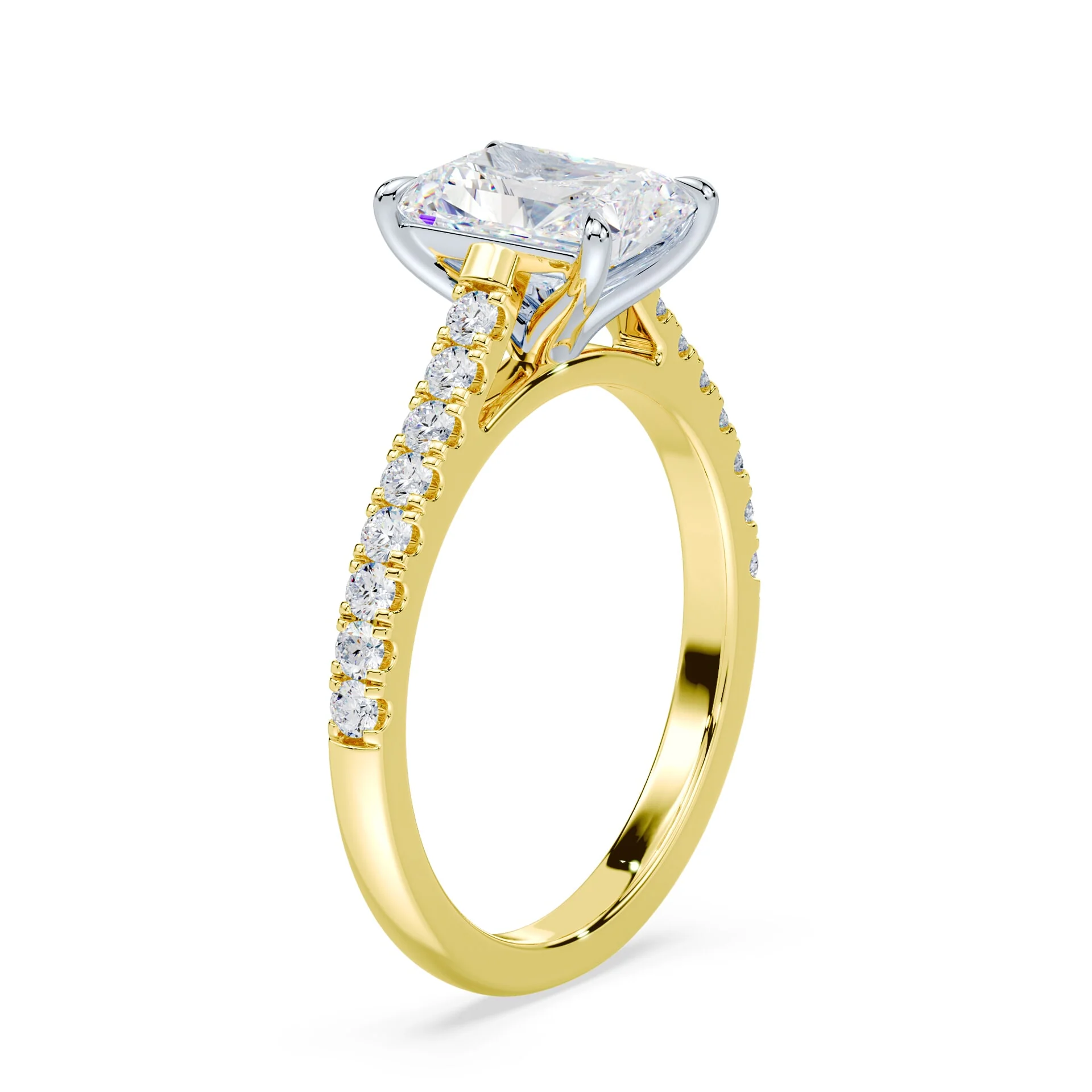 Radiant Cut Sleek Pave Cathedral - Image 2