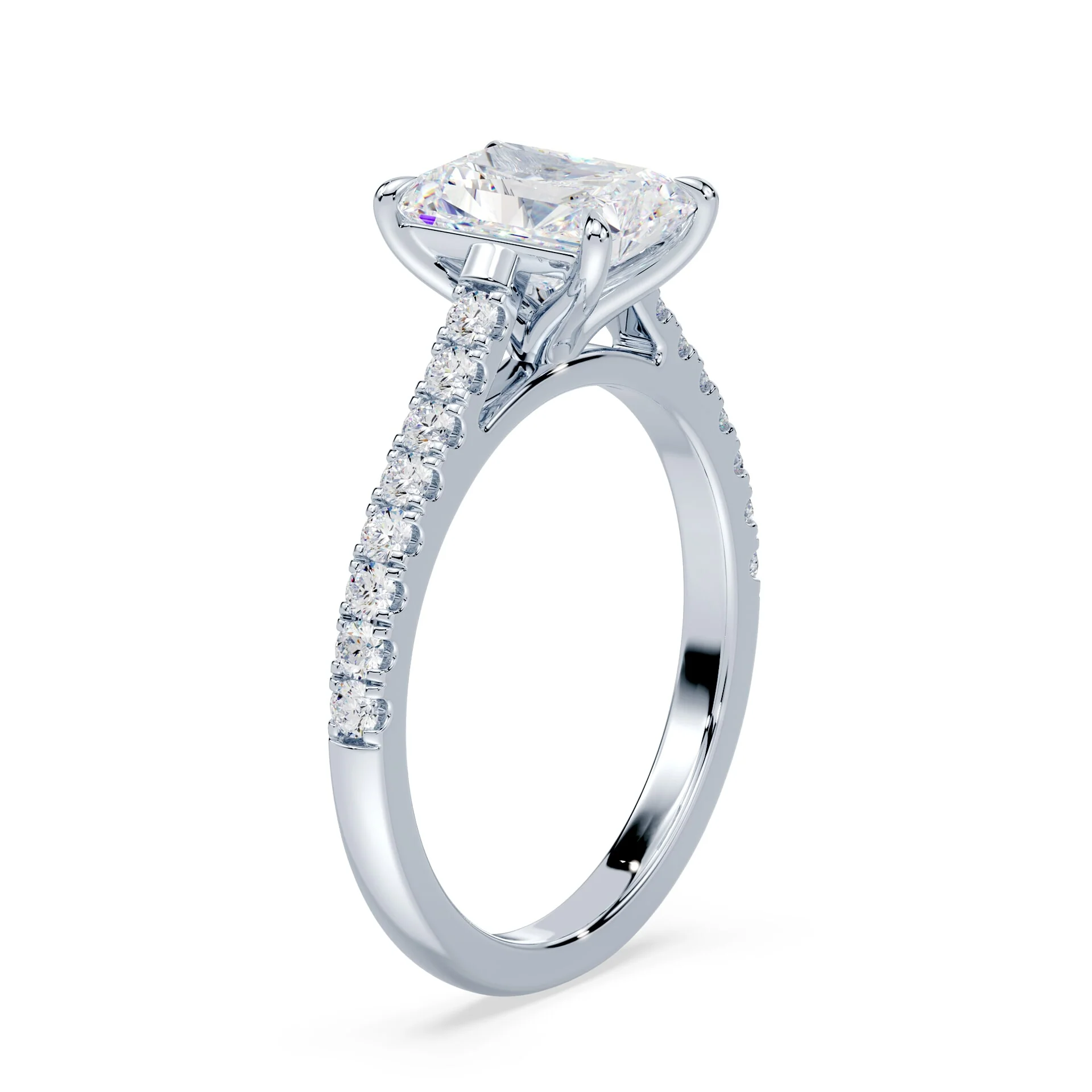 Radiant Cut Sleek Pave Cathedral - Image 2