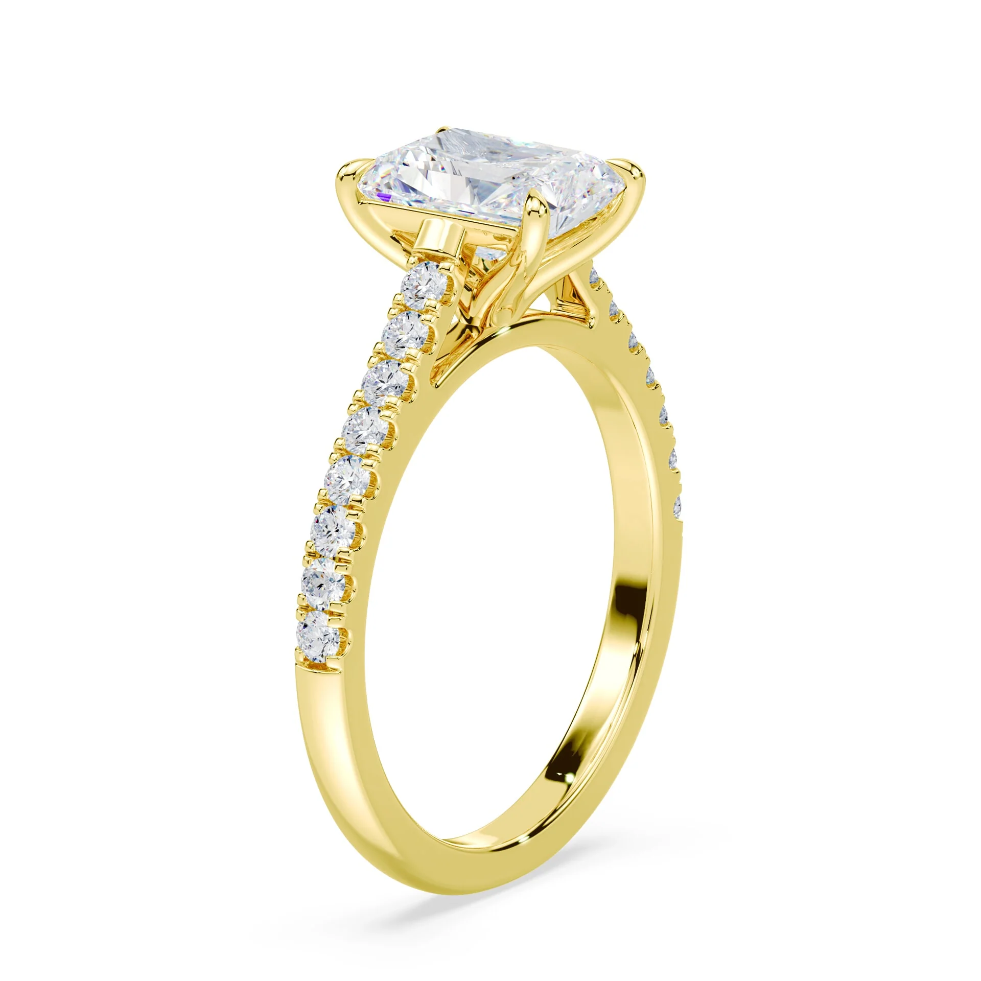 Radiant Cut Sleek Pave Cathedral - Image 2