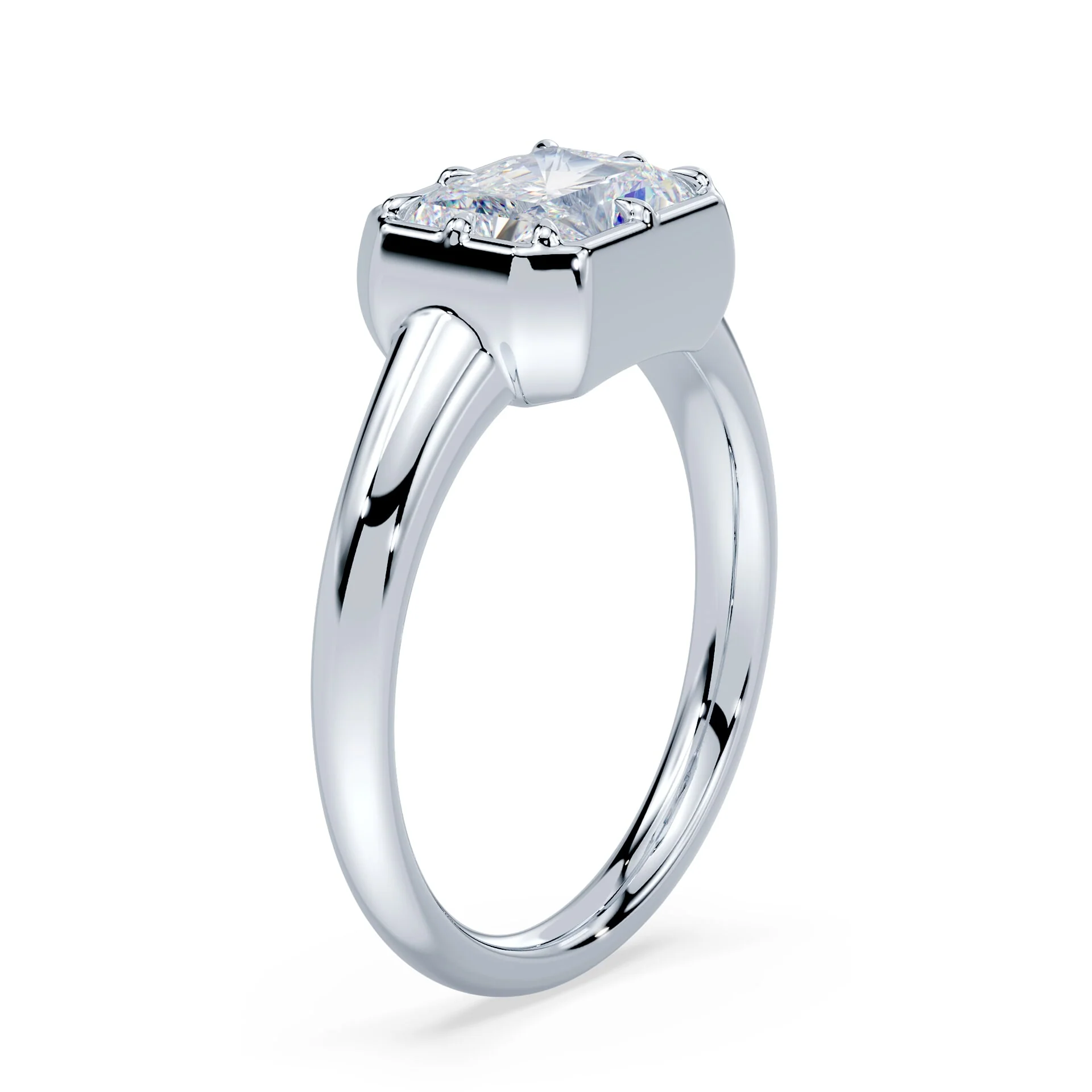 Radiant Cut East West Button Back Ring - Image 2