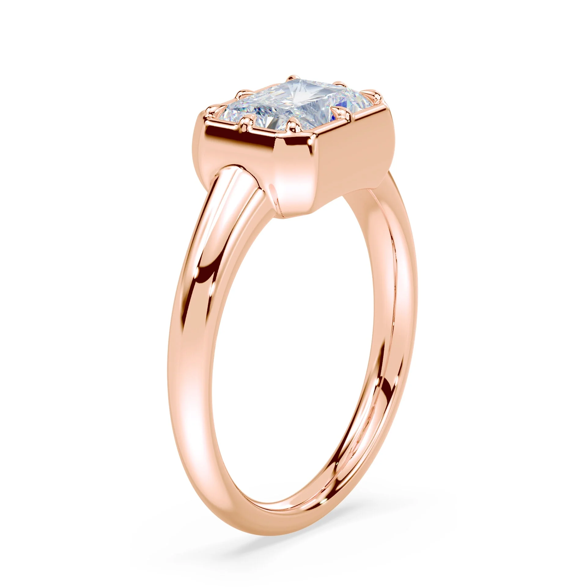 Radiant Cut East West Button Back Ring - Image 2