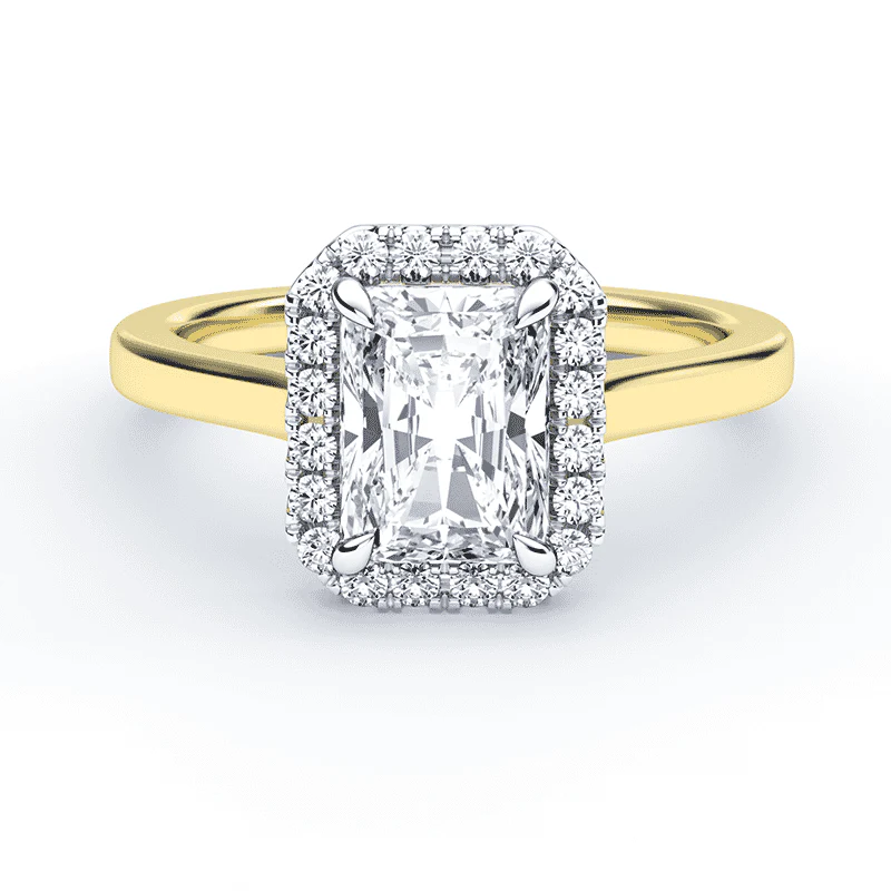 Radiant Cut Halo Engagement Ring