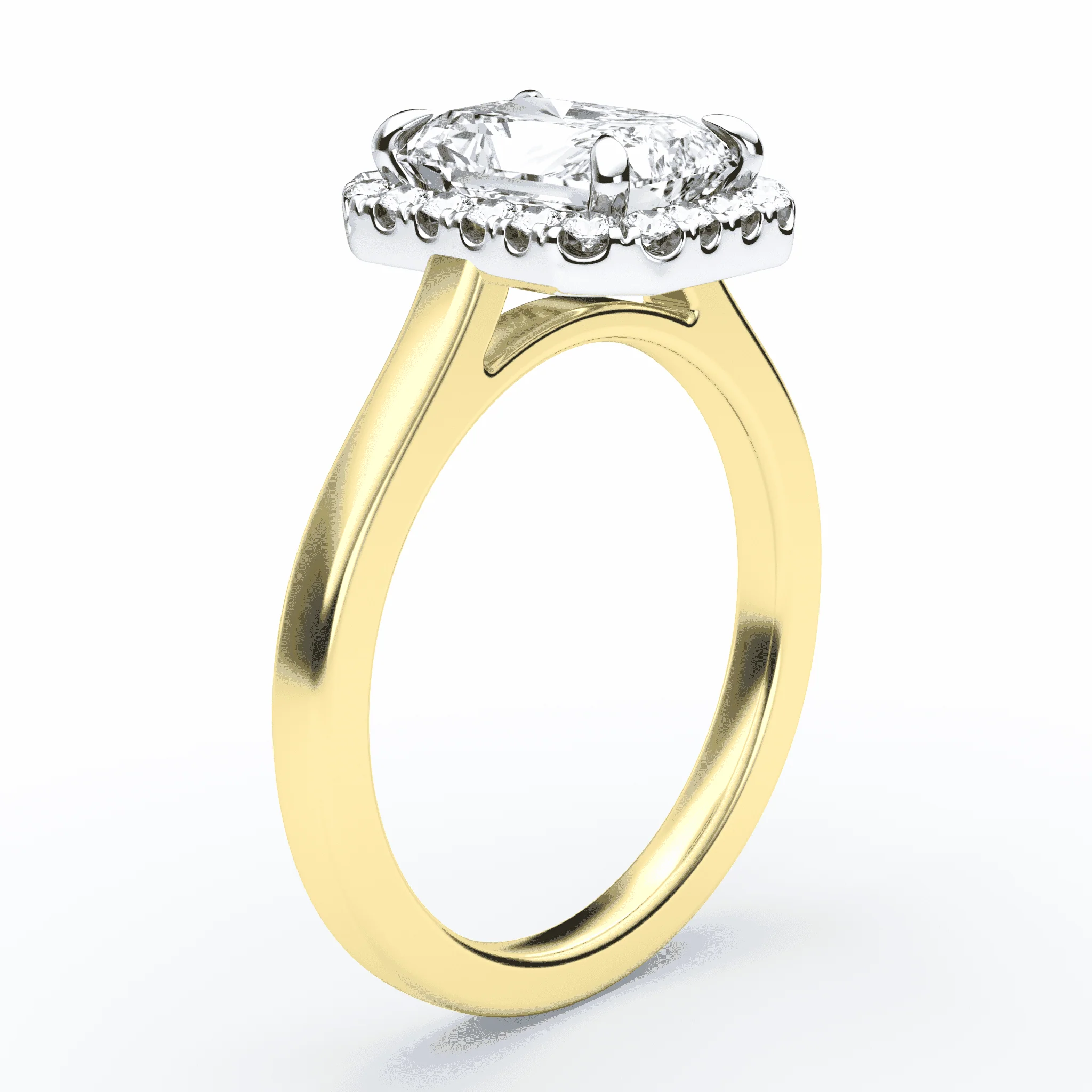 Radiant Cut Halo Engagement Ring - Image 2