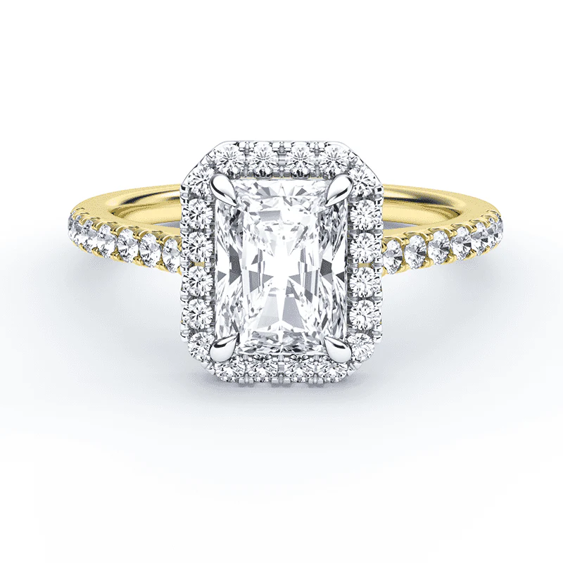 Radiant Cut Halo Pave Ring