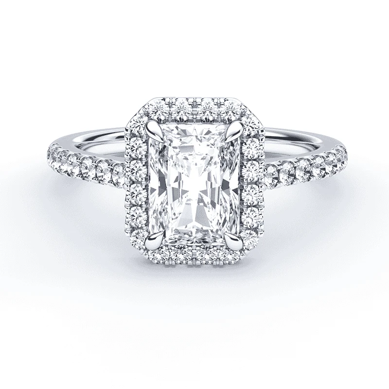 Radiant Cut Halo Pave Ring