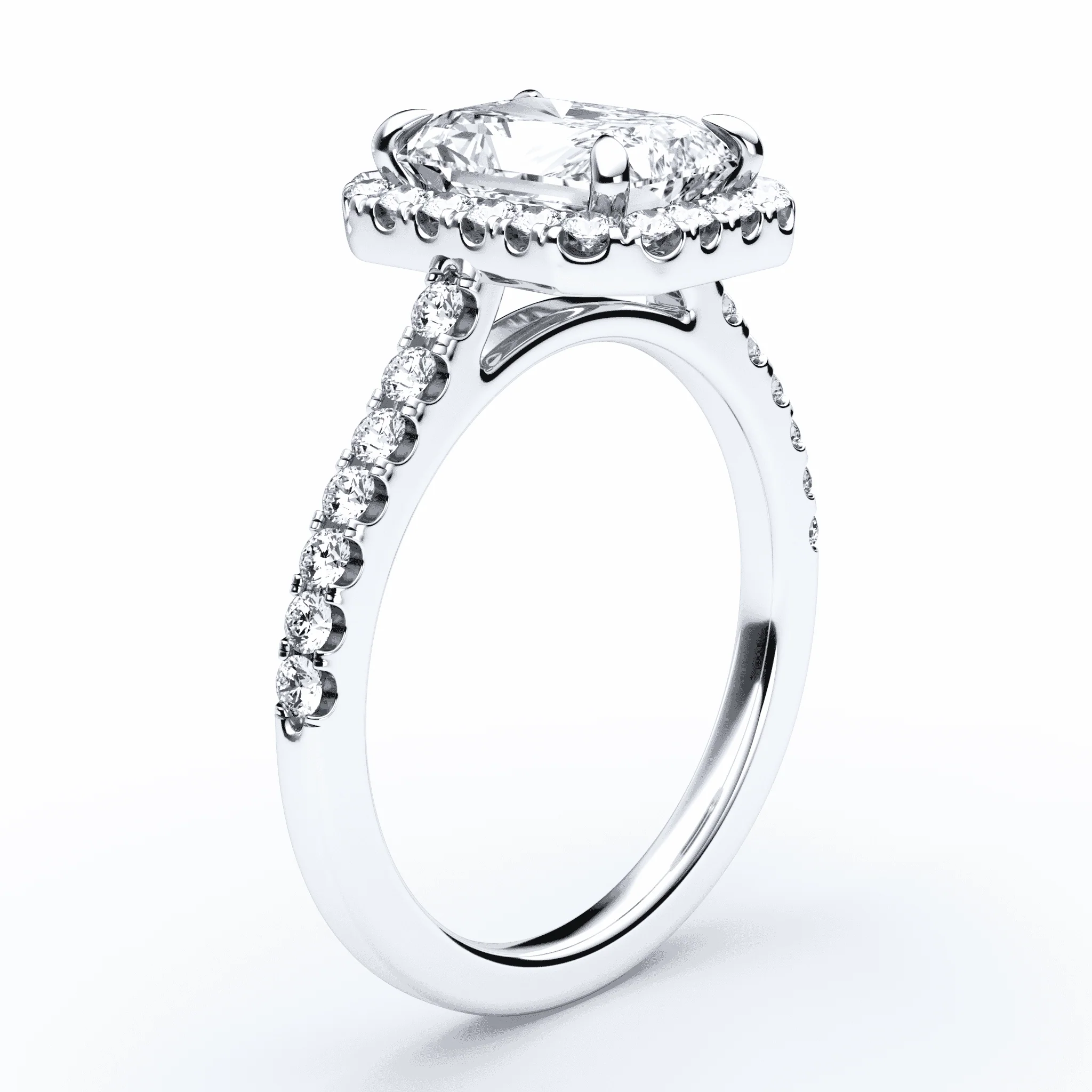 Radiant Cut Halo Pave Ring - Image 2