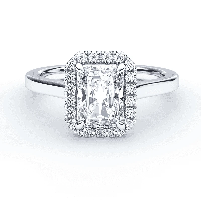 Radiant Cut Halo Engagement Ring