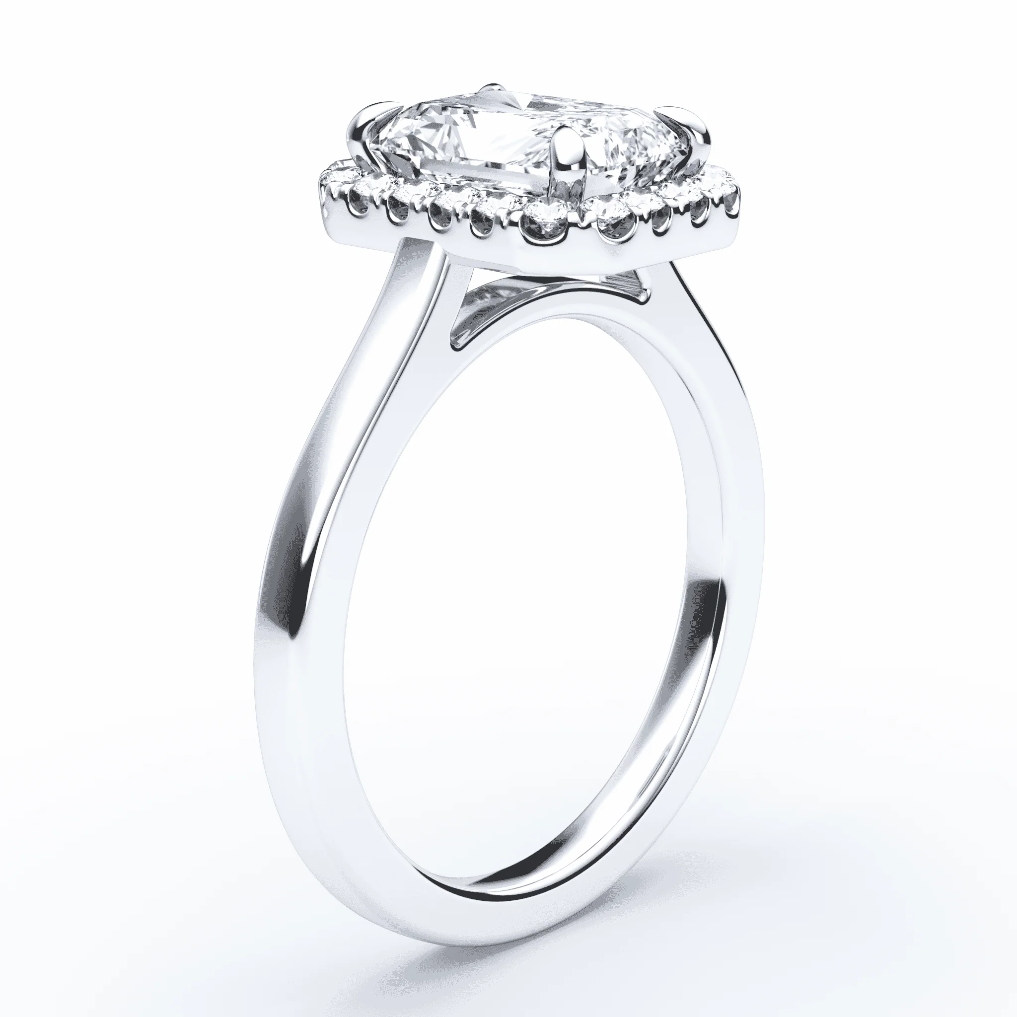Radiant Cut Halo Engagement Ring - Image 2
