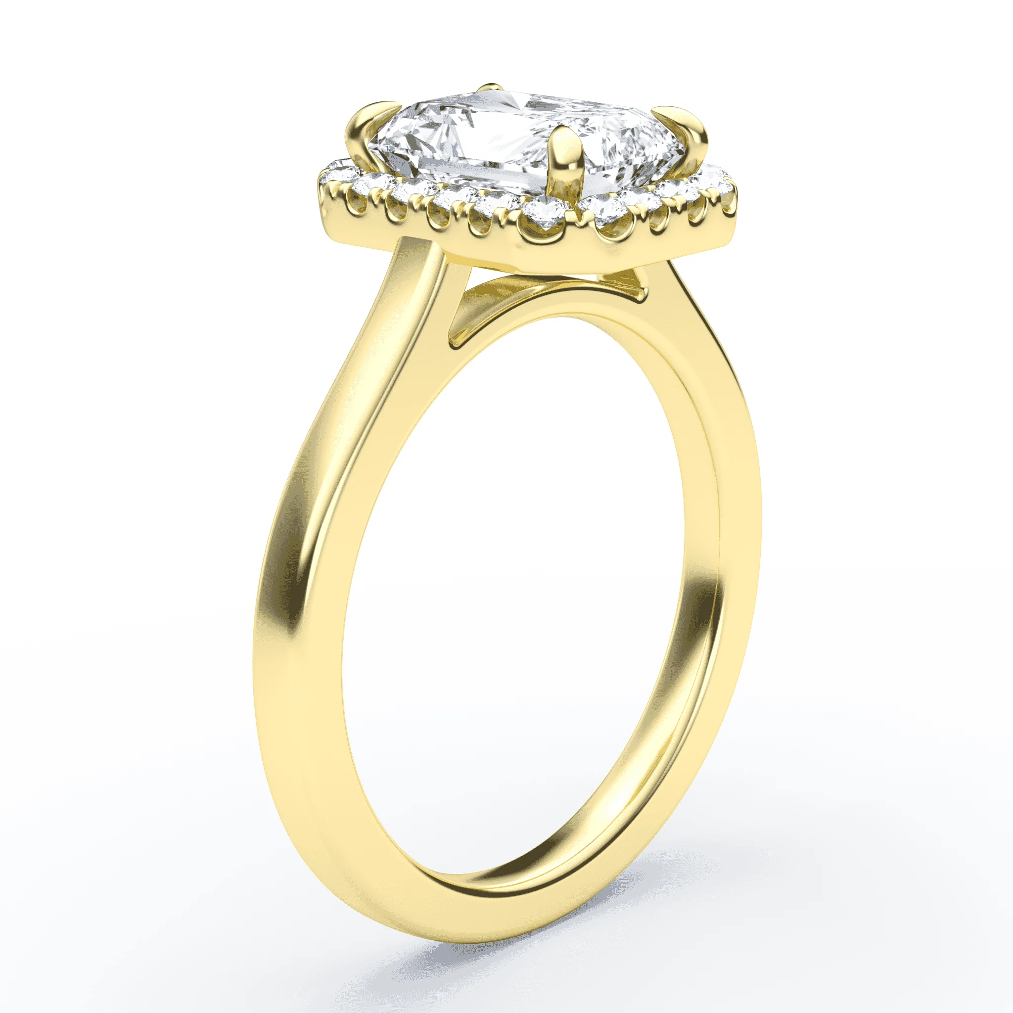 Radiant Cut Halo Engagement Ring - Image 2