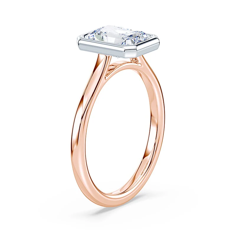 Radiant Cut Cathedral Bezel Ring - Image 2