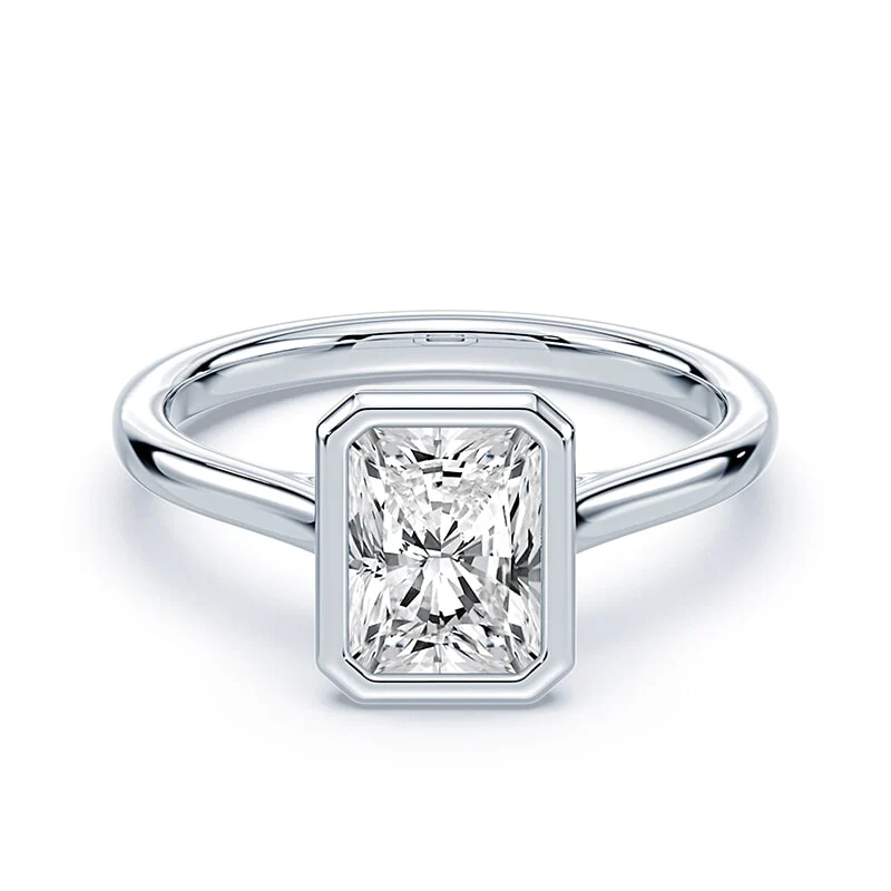 Radiant Cut Cathedral Bezel Ring