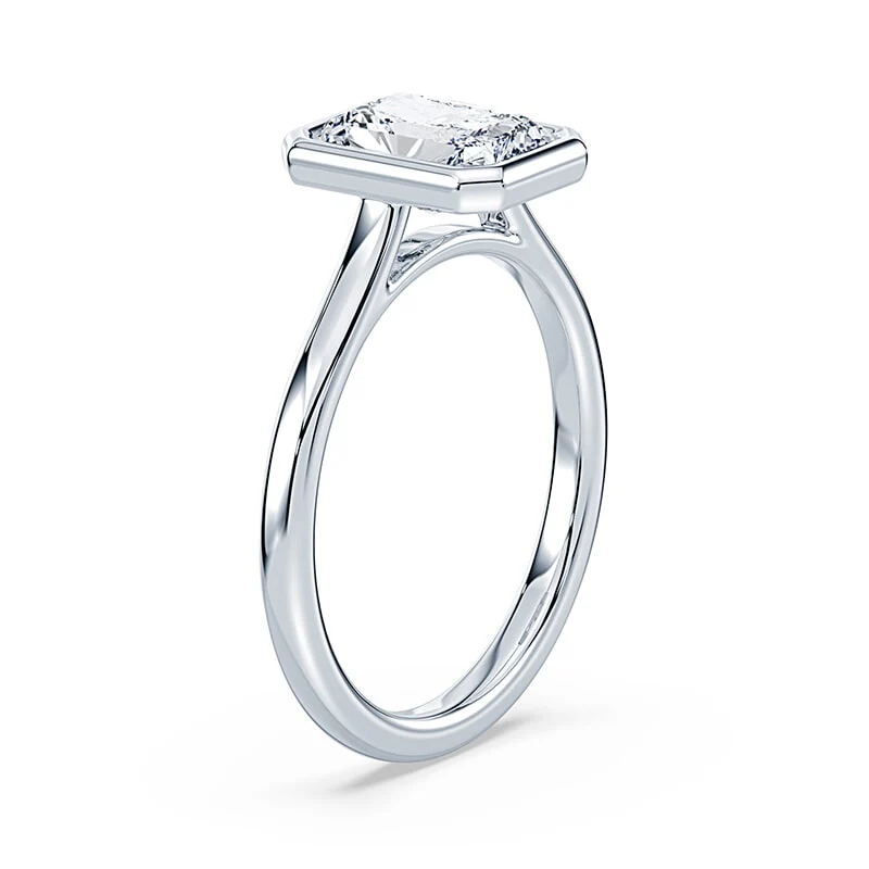 Radiant Cut Cathedral Bezel Ring - Image 2
