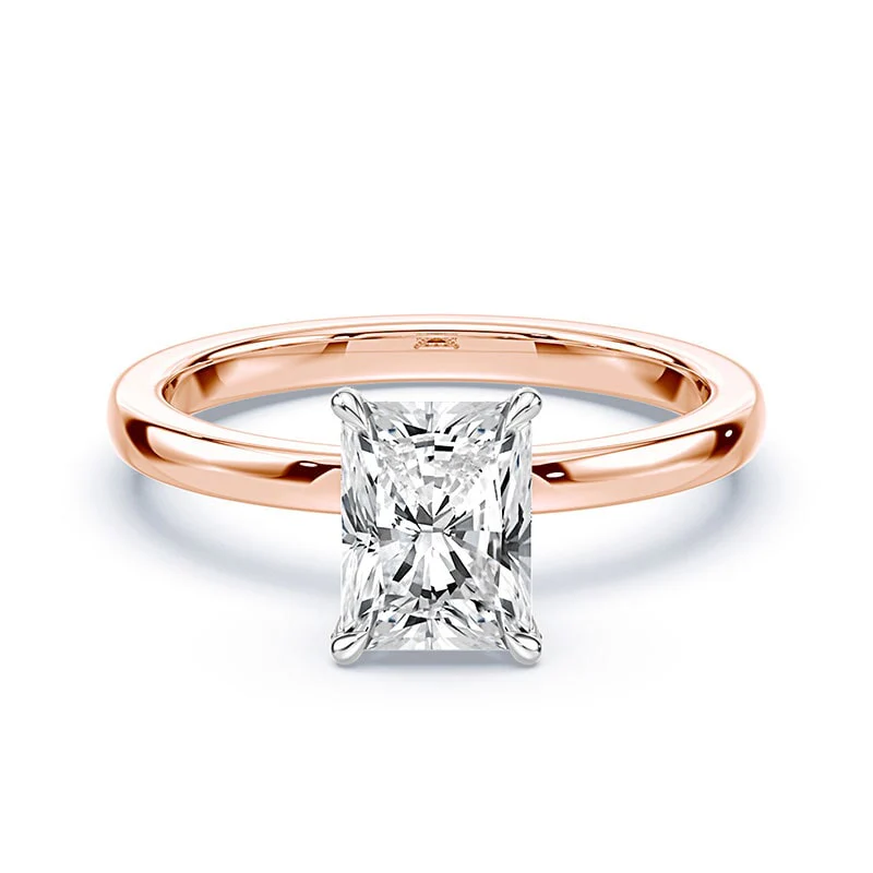 Radiant Cut Pave Prongs Solitaire