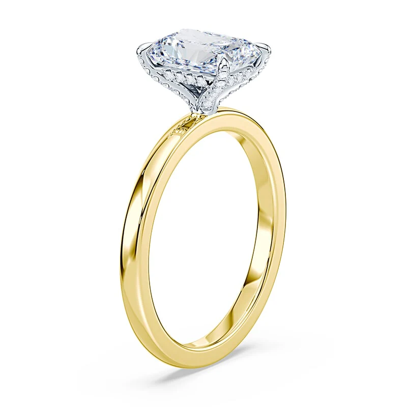 Radiant Cut Pave Prongs Solitaire - Image 2