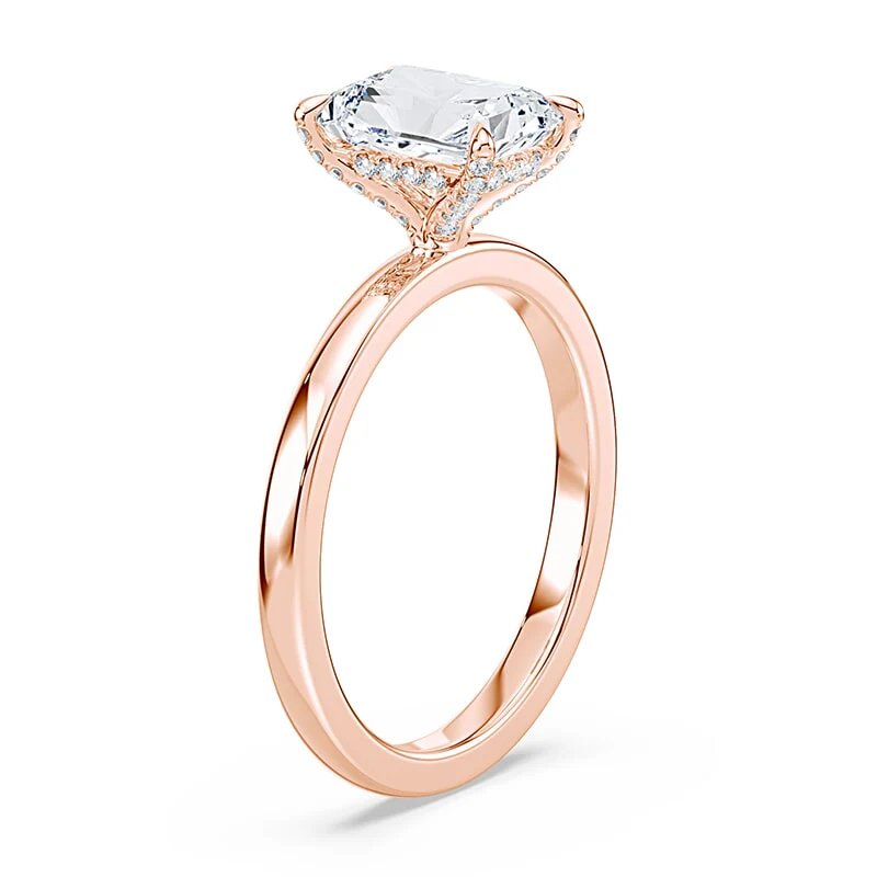 Radiant Cut Pave Prongs Solitaire - Image 2
