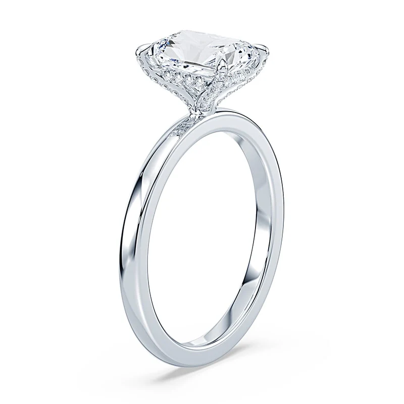 Radiant Cut Pave Prongs Solitaire - Image 2
