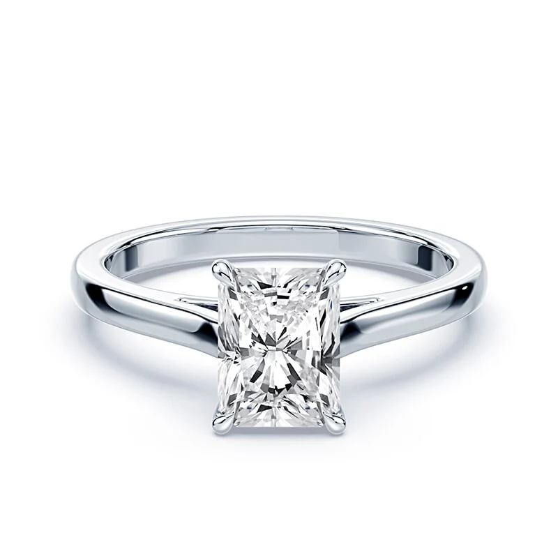 Radiant Cut Sleek Cathedral Ring