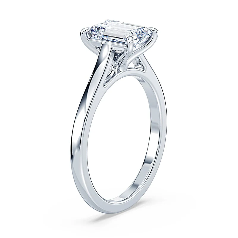 Radiant Cut Sleek Cathedral Ring - Image 2