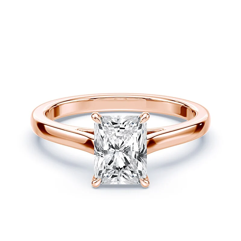 Radiant Cut Sleek Cathedral Ring
