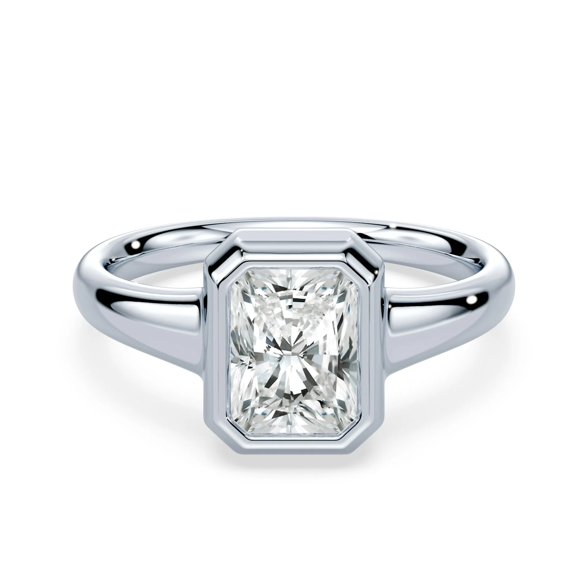 Radiant Cut Wide Bezel Ring