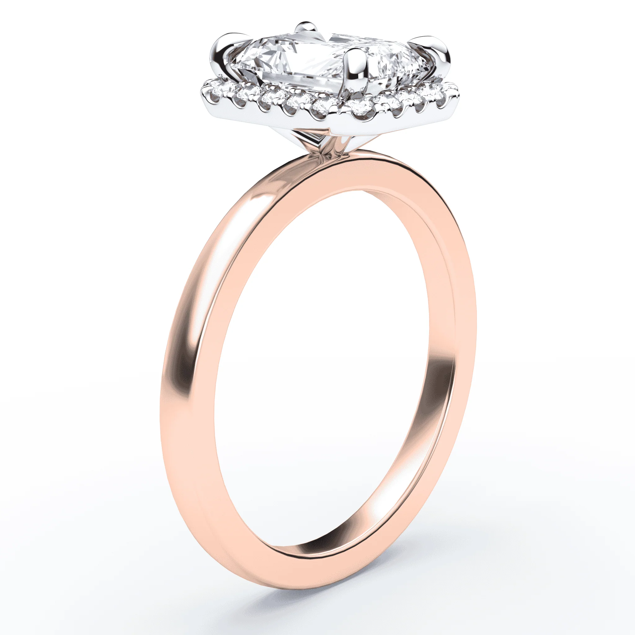 Radiant Cut Simple Halo Ring - Image 2