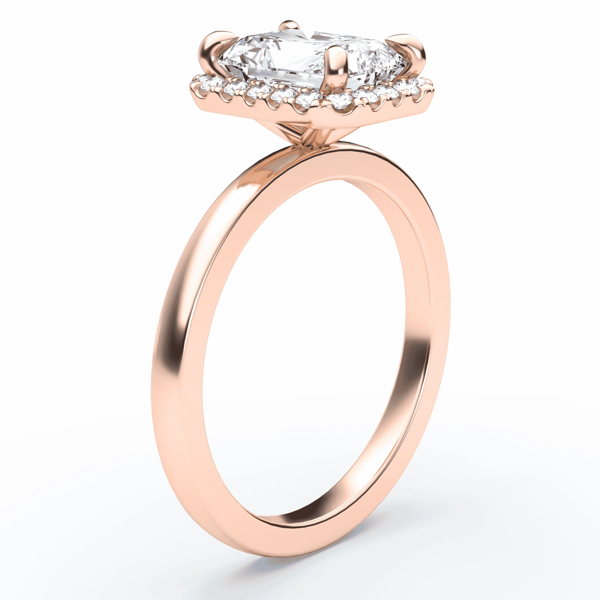 Radiant Cut Simple Halo Ring - Image 2