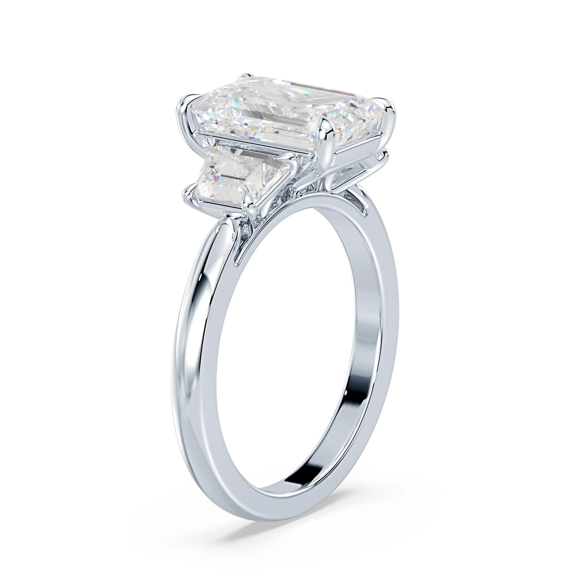 Radiant Cut Trapezoid Three Stone - Image 2