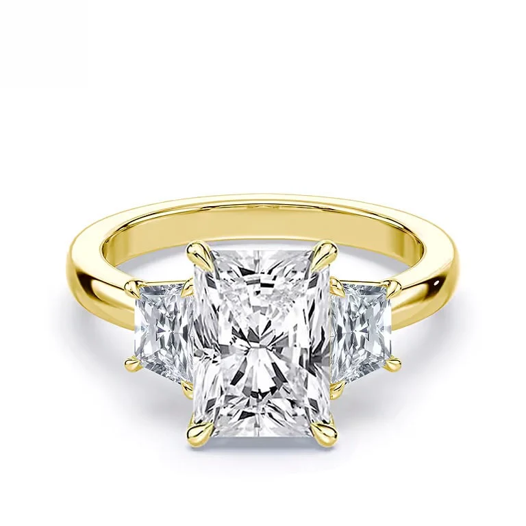 Radiant Cut Trapezoid Three Stone