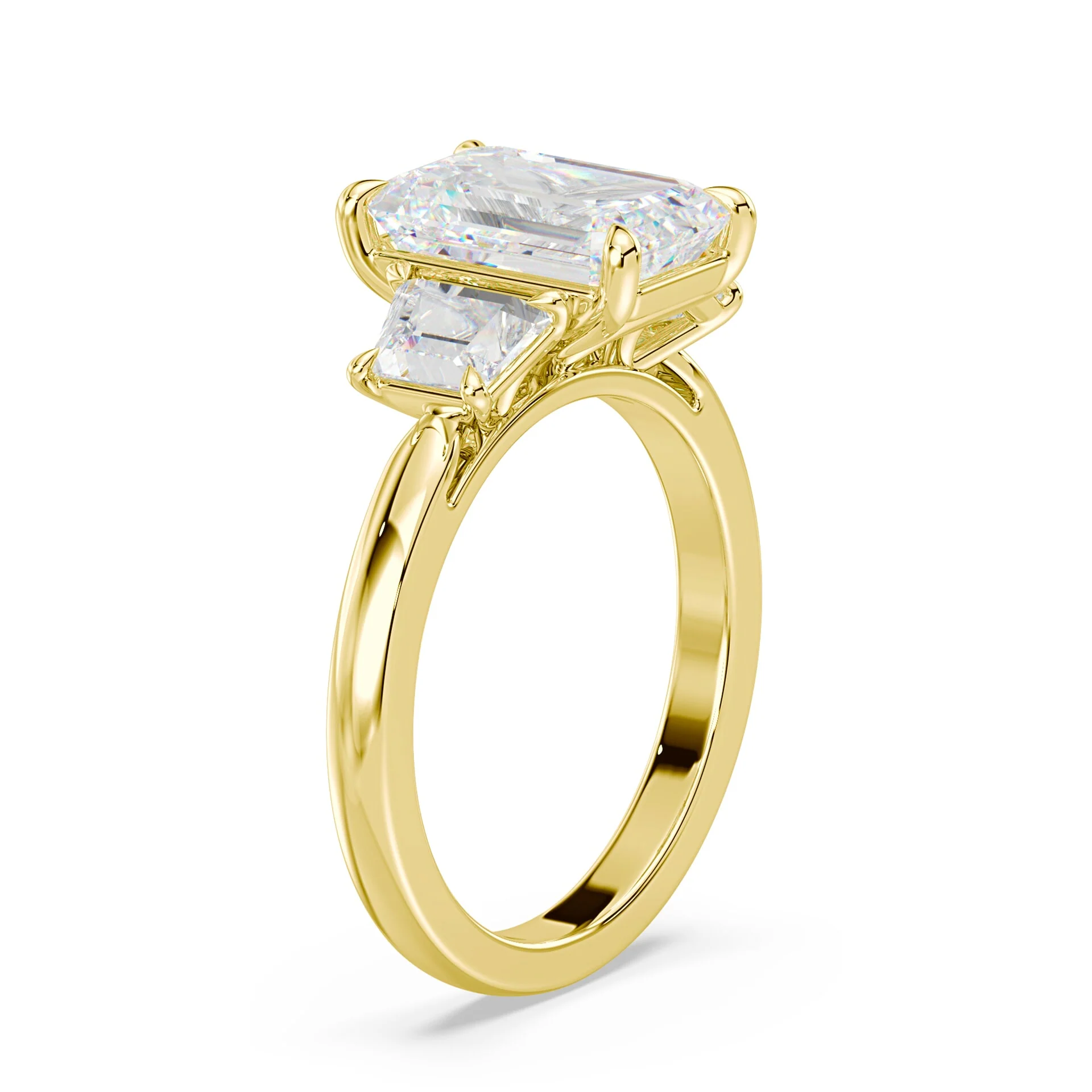 Radiant Cut Trapezoid Three Stone - Image 2