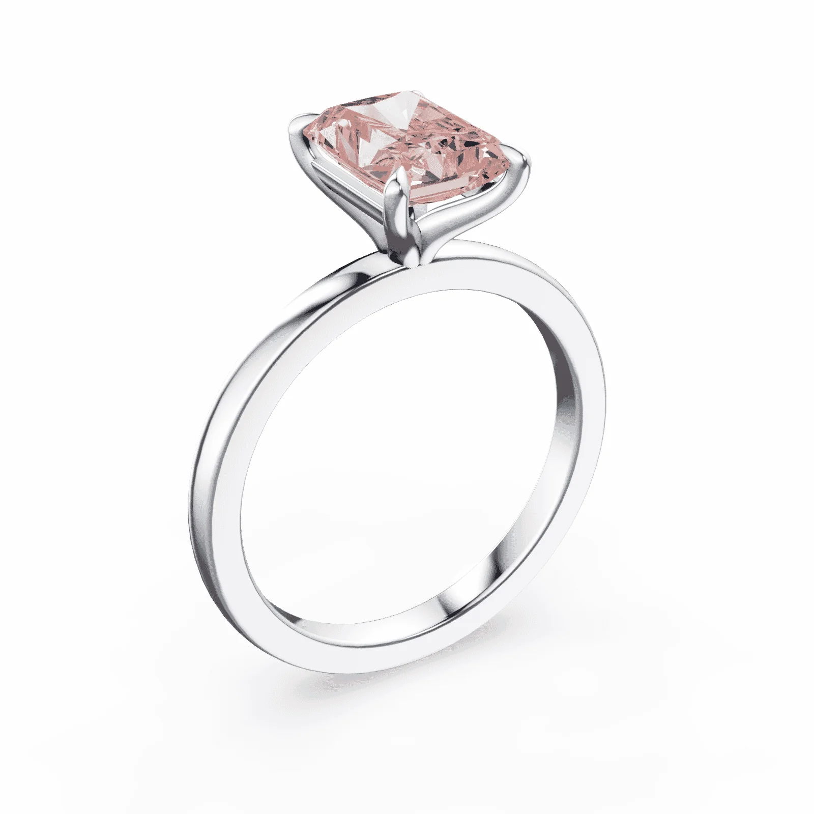 Radiant Cut Pink Diamond Ring - Image 2
