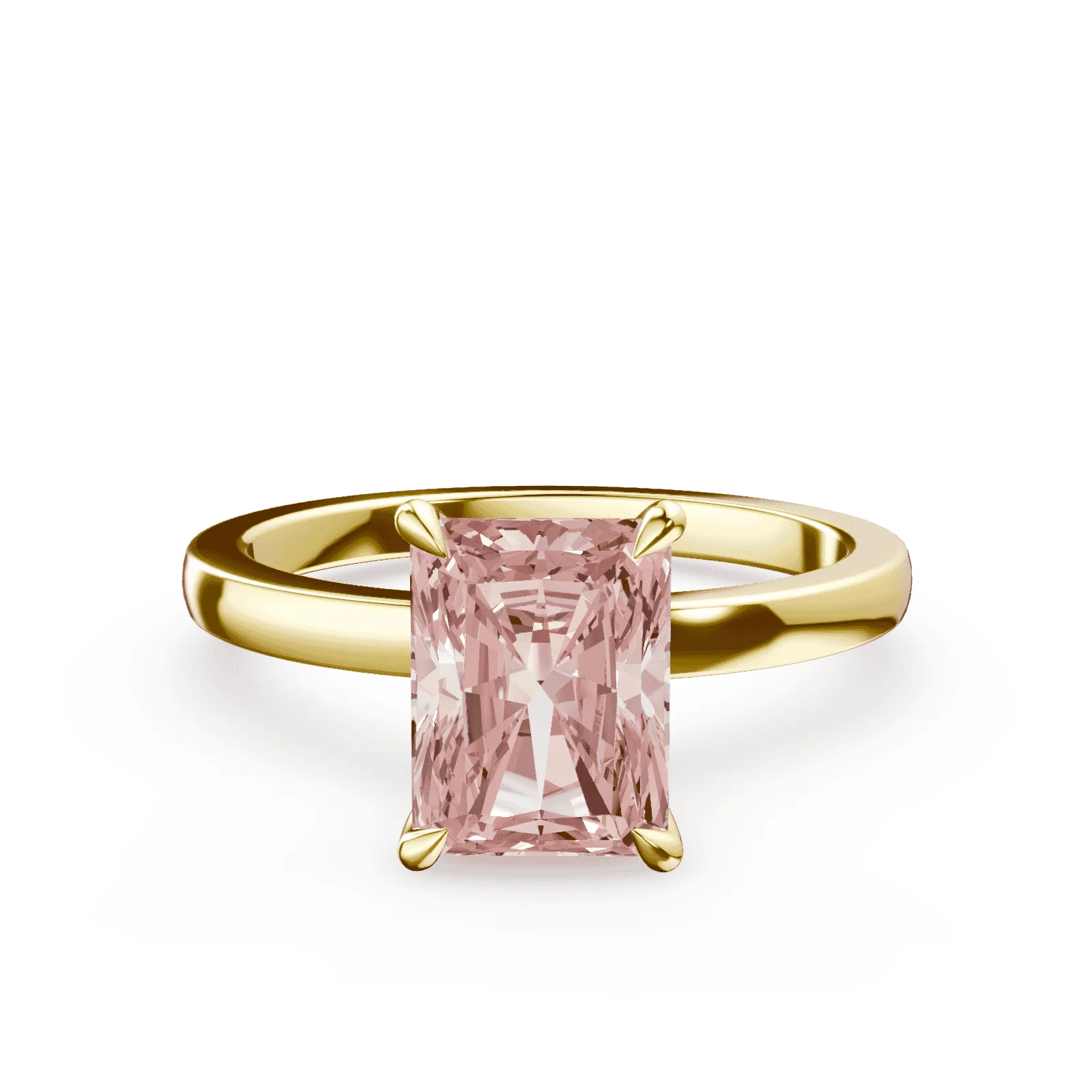 Radiant Cut Pink Diamond Ring