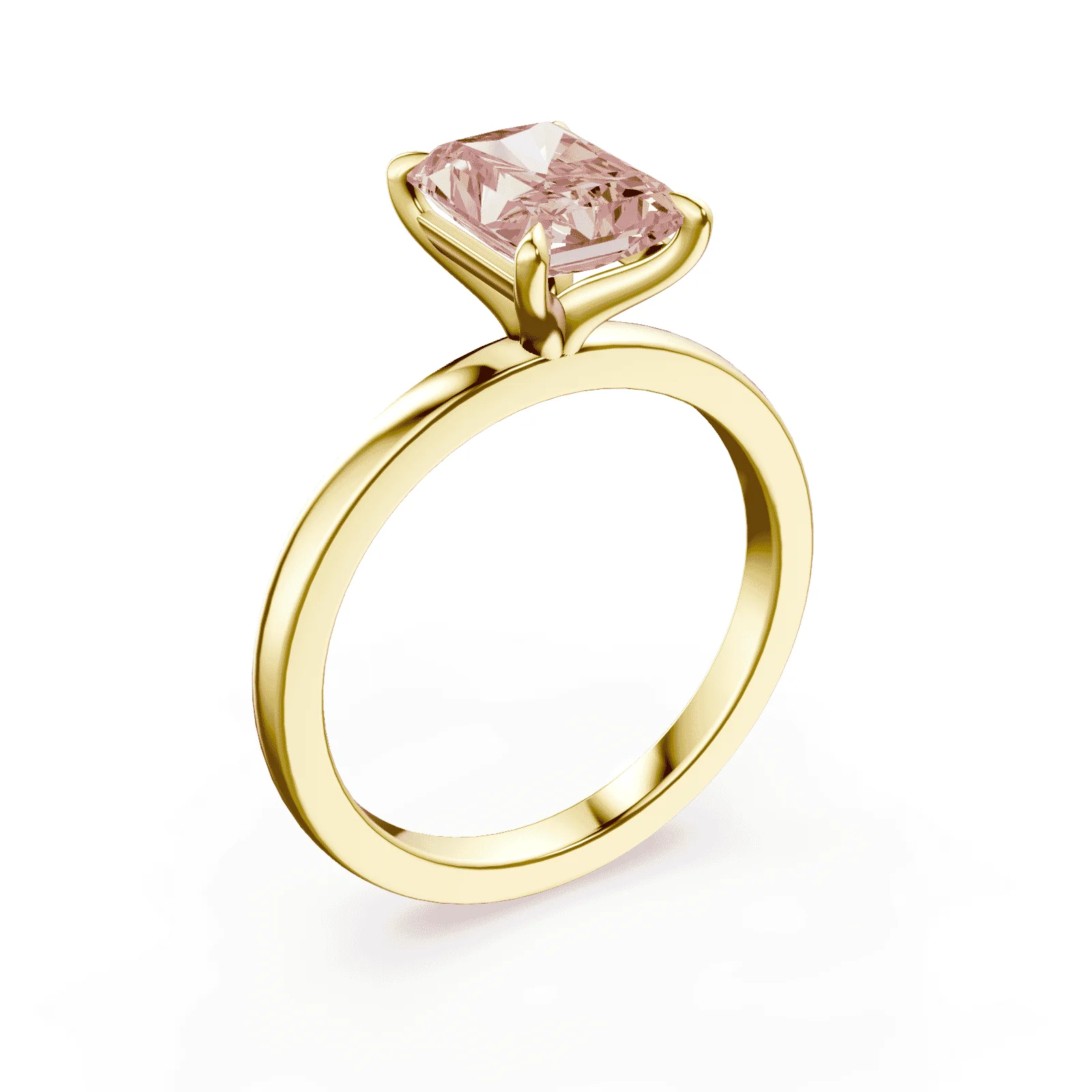 Radiant Cut Pink Diamond Ring - Image 2