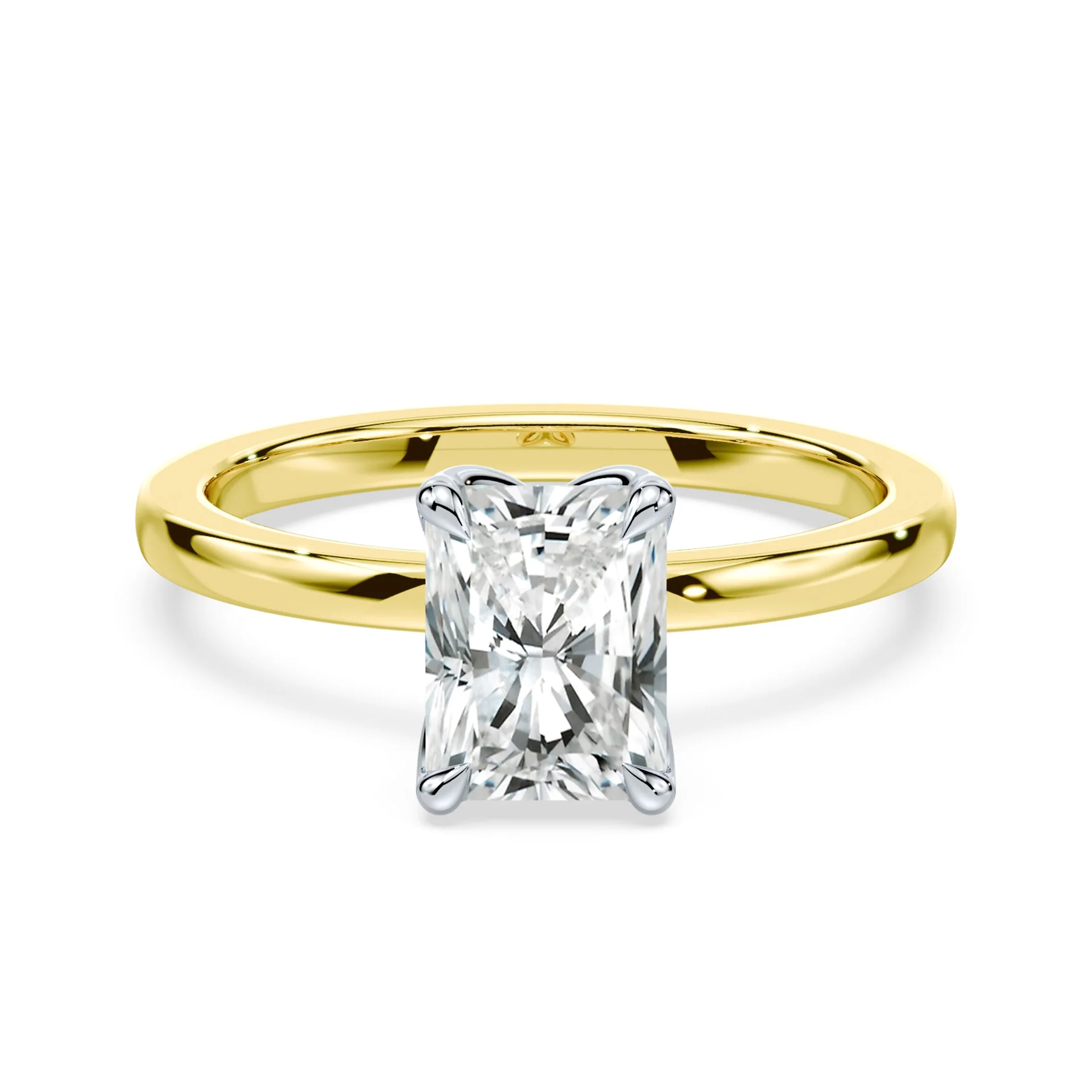 Radiant Cut Tulip Engagement Ring