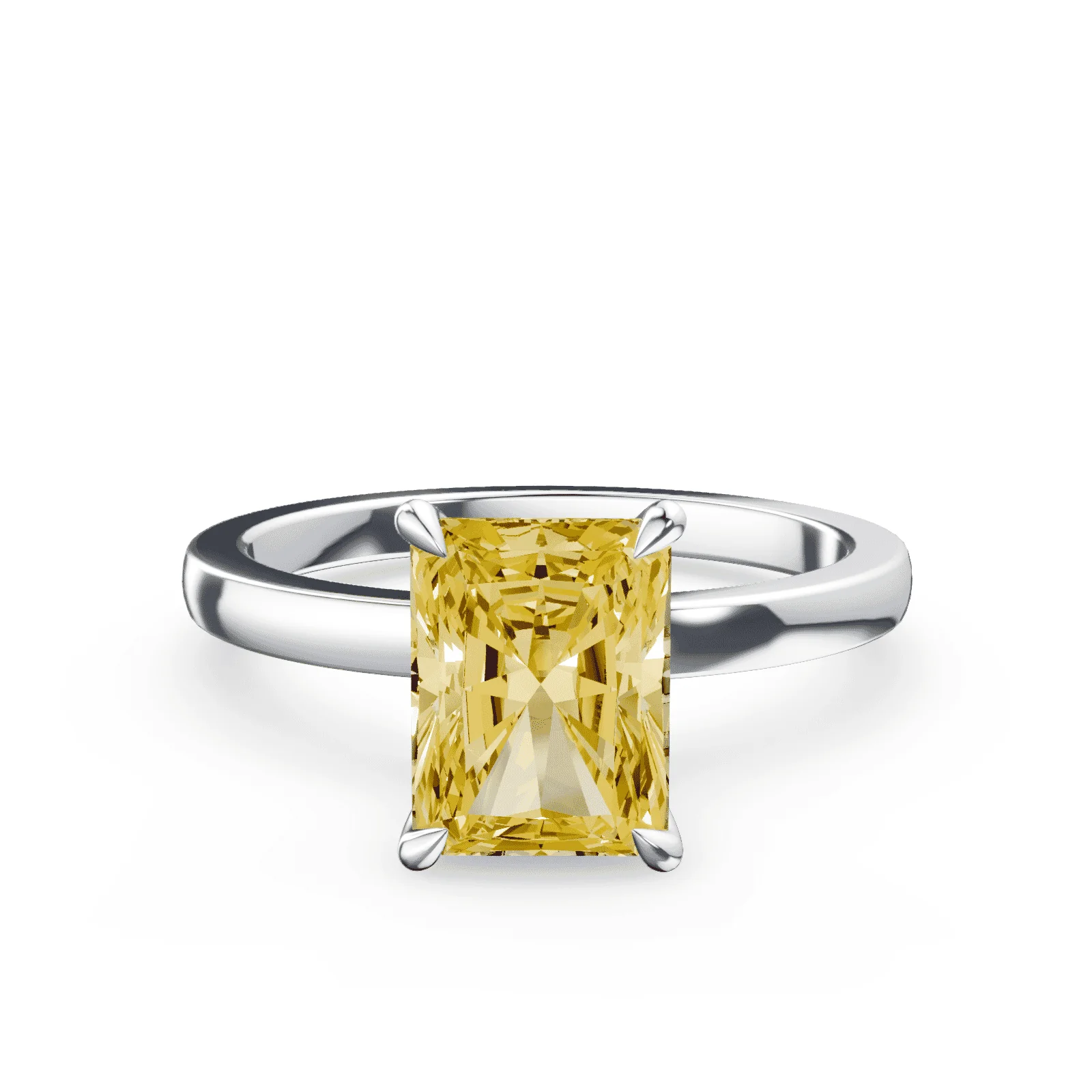 Radiant Cut Yellow Diamond Ring